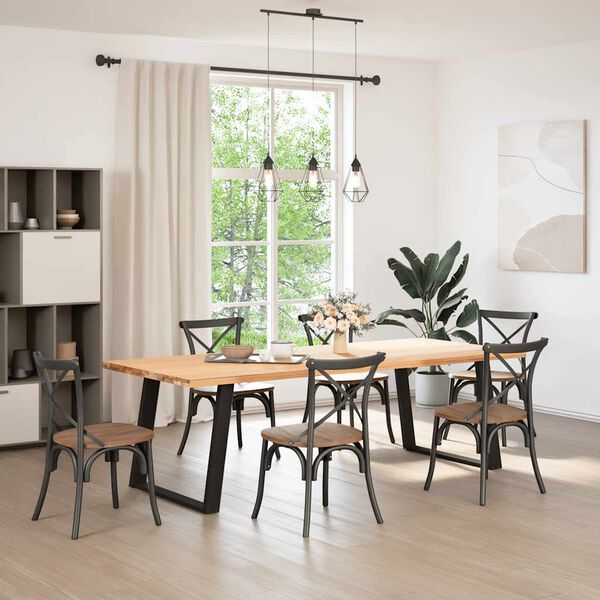 vidaXL Patas para mesa de comedor en forma de U (2 unidades), color negro, 100 x (72-73) cm, acero