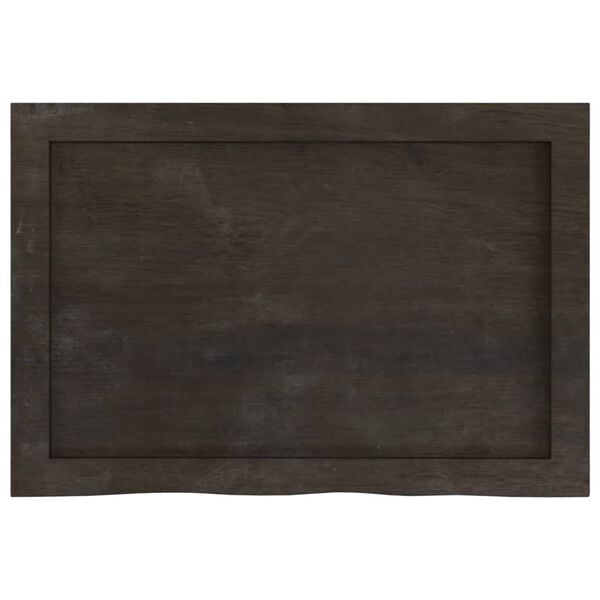 vidaXL Tablero mesa madera roble tratada marr&oacute;n oscuro 60x40x(2-6) cm