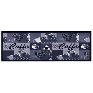 vidaXL Alfombra de cocina lavable Coffee azul 45x150 cm