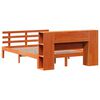 vidaXL Cama con estantería sin colchón madera maciza marrón 140x190 cm