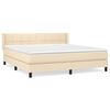 vidaXL Cama box spring con colch&oacute;n tela color crema 180x200 cm
