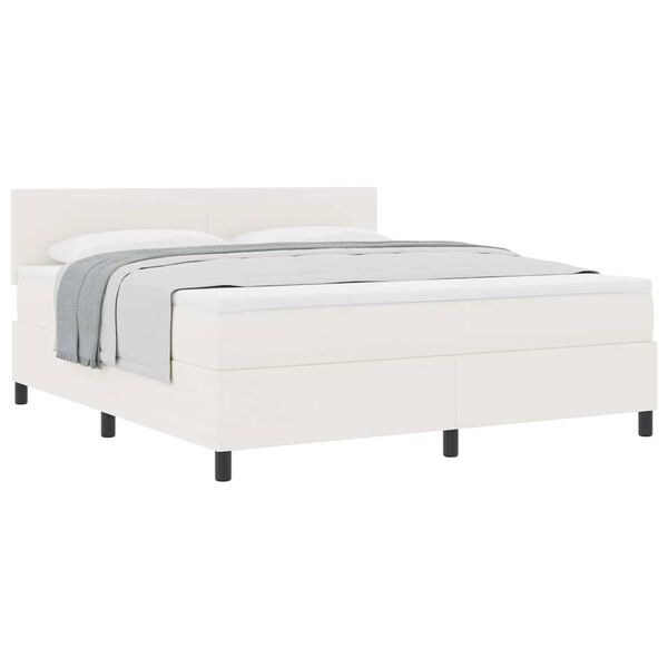 vidaXL Cama tipo Box Spring Manual Crema y Blanco 203 x 180 x 88 cm