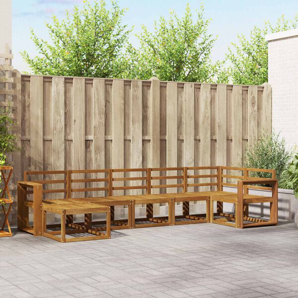 vidaXL Conjunto de sof&aacute;s de exterior 7 pcs Natural