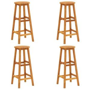 vidaXL Taburetes de cocina 4 unidades madera maciza de acacia