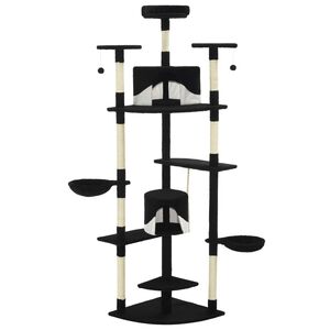 vidaXL Rascador para gatos con poste de sisal negro y blanco 203 cm