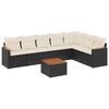 vidaXL Set de sof&aacute;s de jard&iacute;n 8 piezas y cojines rat&aacute;n sint&eacute;tico negro