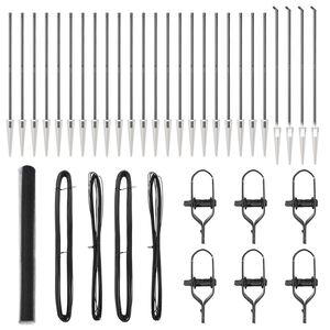 vidaXL Poste de Valla Gris