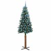 vidaXL Árbol de Navidad Delgado con 300 LED con soporte Verde y 210 cm