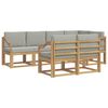 vidaXL Conjunto de sof&aacute;s de exterior 7 uds. Blanco y Gris Claro