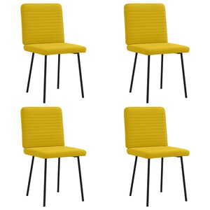 vidaXL Sillas de comedor 4 unidades terciopelo amarillo