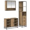 vidaXL Juego de muebles de ba&ntilde;o 3 uds. Roble artisan
