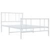 vidaXL Estructura cama sin colch&oacute;n con estribo metal blanco 107x203 cm