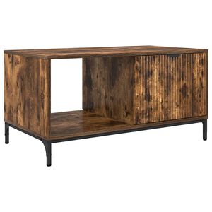 vidaXL Mesa de Caf&eacute; Roble ahumado 90 x 49 x 46 cm Madera de ingenier&iacute;a