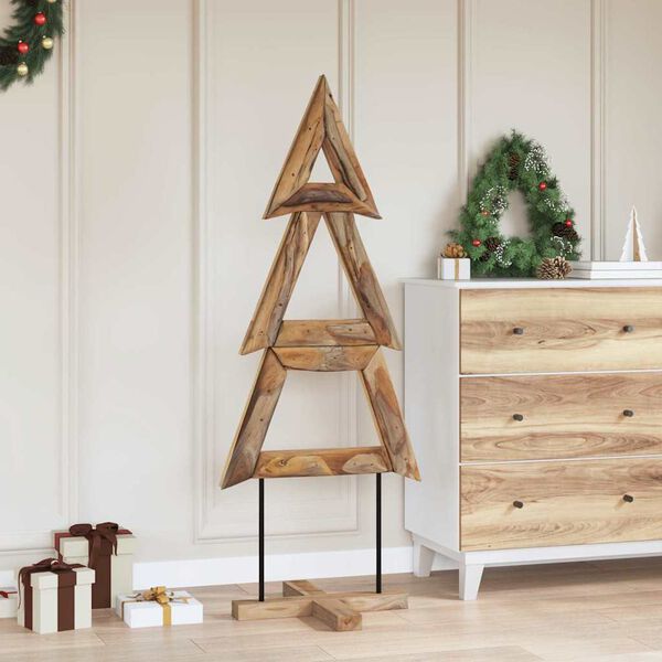 vidaXL &Aacute;rbol de Navidad Marr&oacute;n 149,5 cm Madera de teca maciza