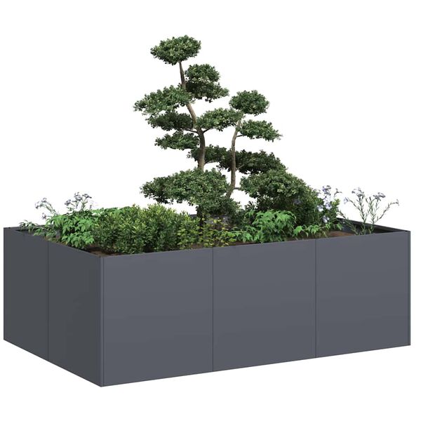 vidaXL Jardinera acero gris antracita 120x80x40 cm