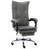 vidaXL Silla de oficina de cuero sint&eacute;tico gris antracita