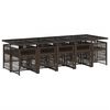 vidaXL Set comedor de jard&iacute;n 11 pzas y cojines rat&aacute;n sint&eacute;tico marr&oacute;n
