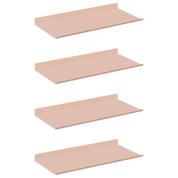 vidaXL Estante flotante 4 pcs Rosa 40 x 18 x 2,5 cm Acero