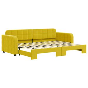 vidaXL Sof&aacute; cama nido terciopelo amarillo 80x200 cm