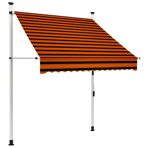 vidaXL Toldo manual retr&aacute;ctil naranja y marr&oacute;n 150 cm
