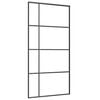 vidaXL Puerta corredera ESG vidrio y aluminio negra 102,5x205 cm