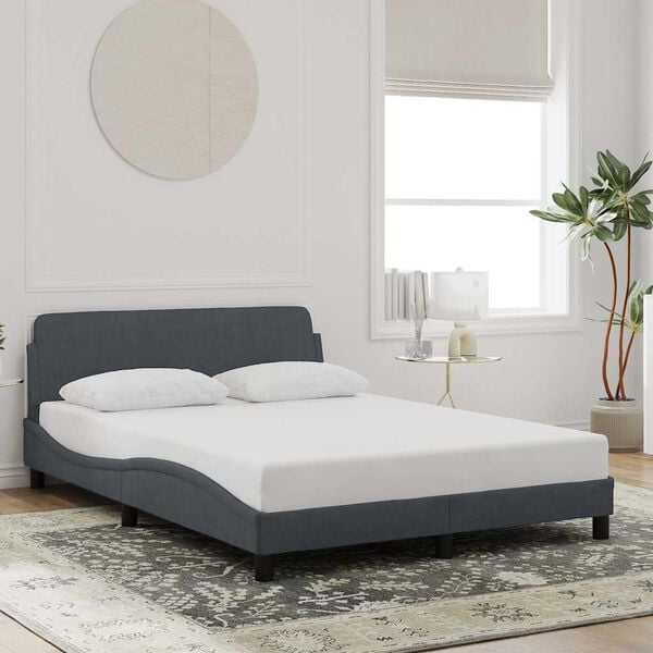 vidaXL Estructura de cama Dover terciopelo gris oscuro 120x200cm