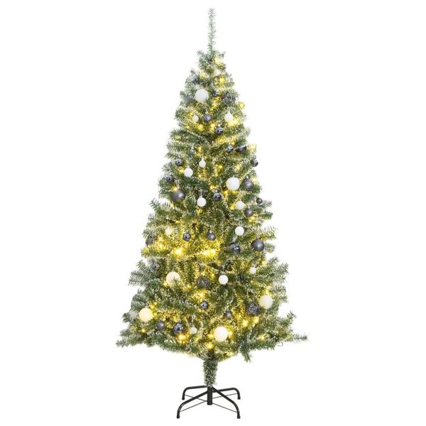 vidaXL &Aacute;rbol de Navidad artificial con 300 LED bolas y nieve 240 cm