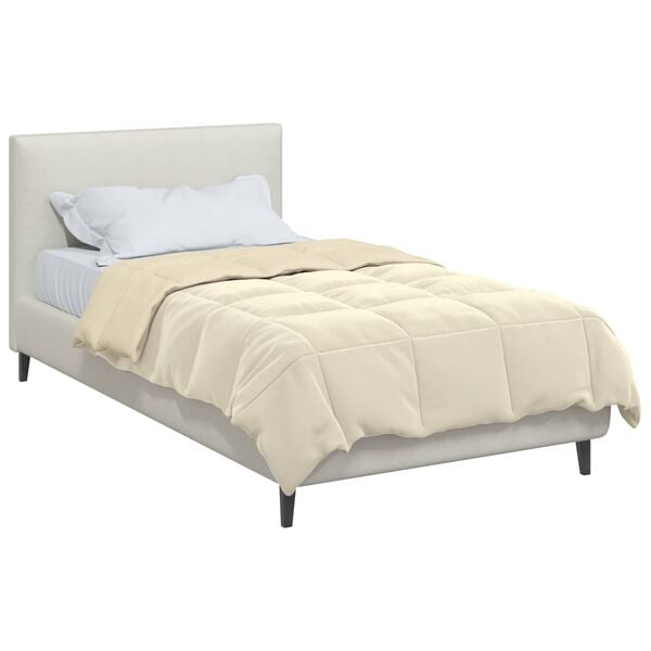 vidaXL Edred&oacute;n de Verano Acolchado Crema 140 x 220 cm Microfibra