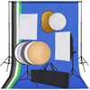 vidaXL Kit estudio fotogr&aacute;fico softbox, sombrillas, fondo y reflector