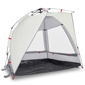 vidaXL Tienda de playa 2 personas impermeable apertura r&aacute;pida gris