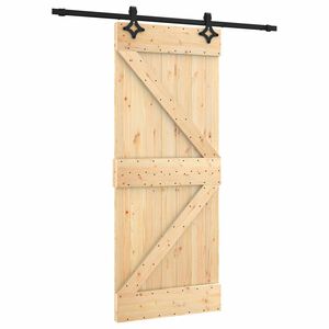 vidaXL Puerta Corredera Natural y negro 85 x 210 cm
