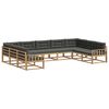 vidaXL Conjunto de sof&aacute;s de exterior 9 uds. 9 plaza Blanco y Antracita