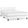 vidaXL Cama box spring con colch&oacute;n cuero sint&eacute;tico blanco 140x200cm