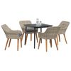 vidaXL Conjunto de Comedor de Jard&iacute;n 5 pcs Gris Claro rat&aacute;n sint&eacute;tico