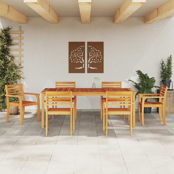vidaXL Conjunto de Comedor de Jard&iacute;n 9 pcs Marr&oacute;n