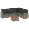 vidaXL Set de sof&aacute;s de jard&iacute;n 7 piezas con cojines rat&aacute;n PE gris