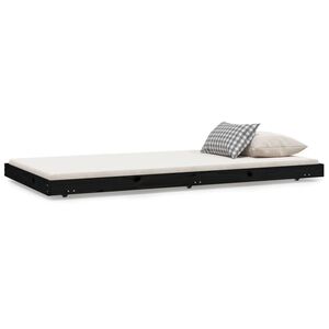 vidaXL Estructura de cama madera maciza de pino negro 100x200 cm
