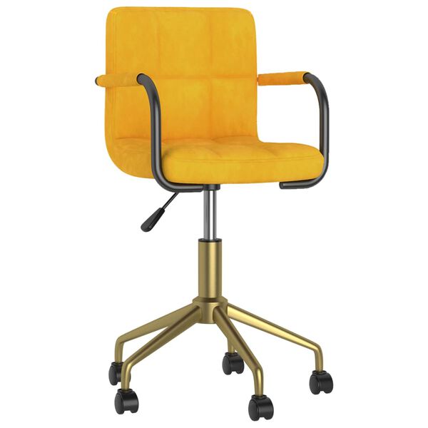 vidaXL Sillas de comedor giratorias 4 uds terciopelo amarillo mostaza
