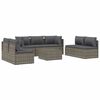vidaXL Set de muebles de jard&iacute;n 8 pzas y cojines rat&aacute;n sint&eacute;tico gris