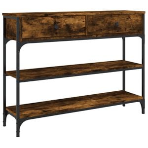 vidaXL Mesa consola madera de ingenier&iacute;a roble ahumado 100x25x75 cm