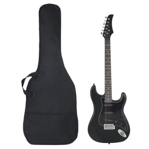 vidaXL Guitarra el&eacute;ctrica para principiantes con funda negro 4/4 39"