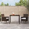 vidaXL Set comedor de jard&iacute;n 3 piezas y cojines rat&aacute;n sint&eacute;tico marr&oacute;n