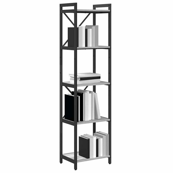 vidaXL Estante de libros Gris sonoma 40 x 30 x 155 cm