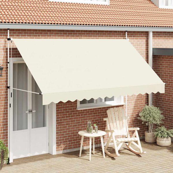 vidaXL Toldo retráctil de operación manual 350 cm crema