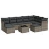 vidaXL Set de sof&aacute;s de jard&iacute;n 10 pzas con cojines rat&aacute;n sint&eacute;tico gris