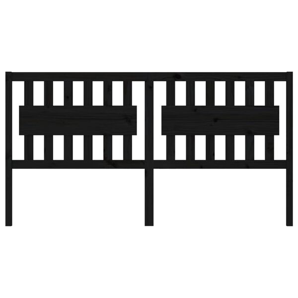 vidaXL Cabecero de cama madera maciza de pino negro 185,5x4x100 cm