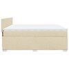 vidaXL Cama box spring con colch&oacute;n tela color crema 200x200 cm