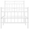 vidaXL Estructura cama sin colch&oacute;n con estribo metal blanco 75x190 cm