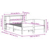 vidaXL Cama con estantería sin colchón madera maciza marrón 135x190cm