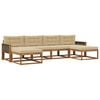 vidaXL Conjunto de sof&aacute;s de exterior 6 uds. Natural y Beige